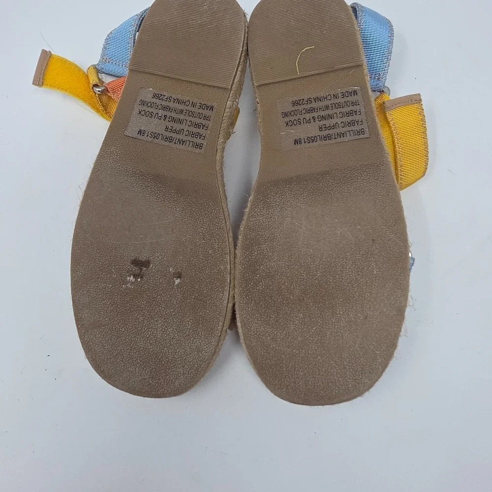 Steve Madden Brilliant Sandals Women 8M Multi Color Espadrille Sporty Strappy‎